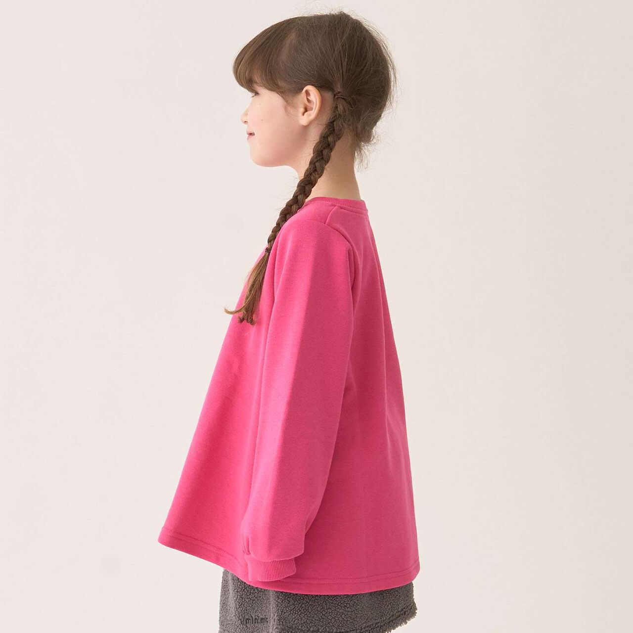 Fleece A-Line One-Point Pullover,Pink, large image number 16