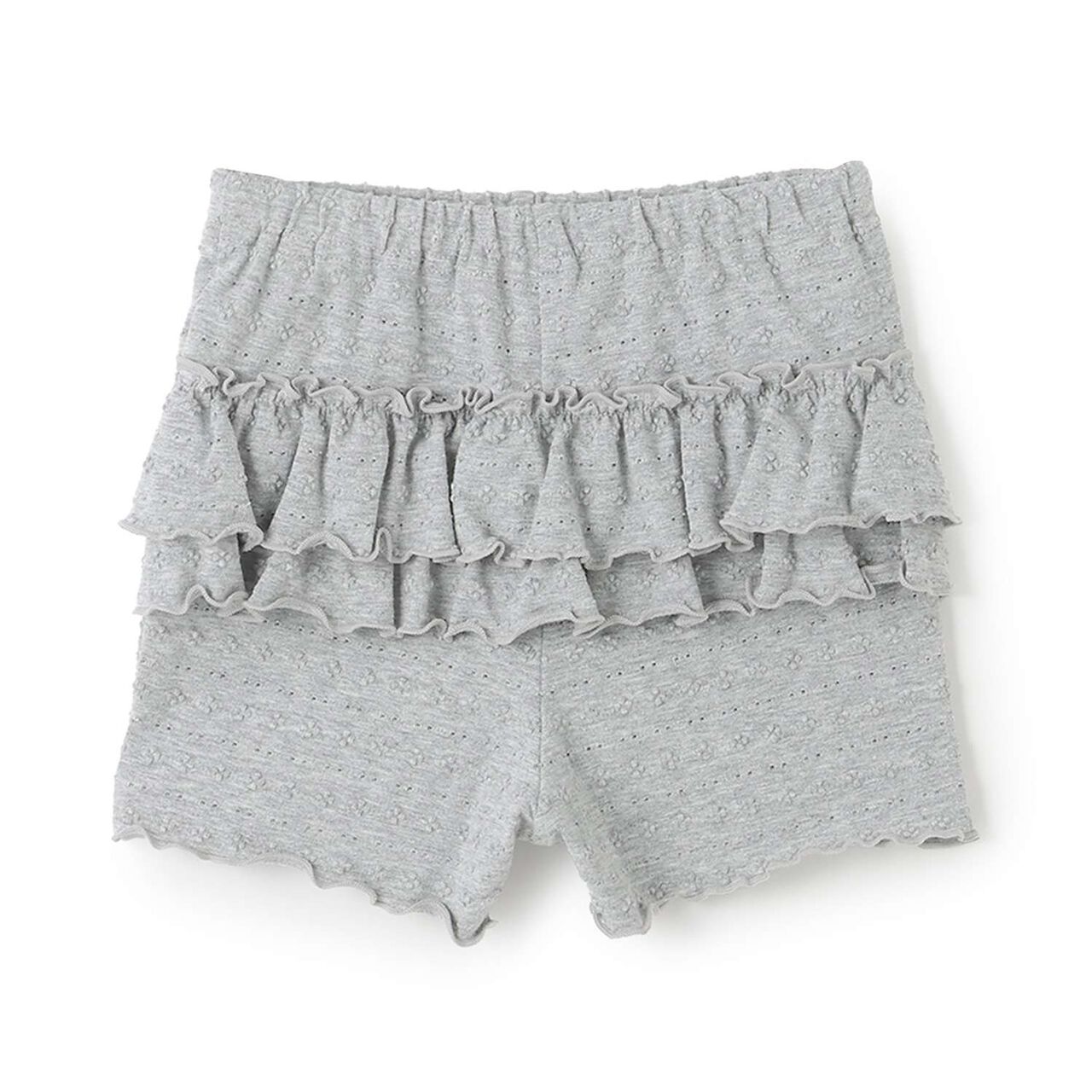Eyelet Half-Length Leggings,Gray, large image number 1