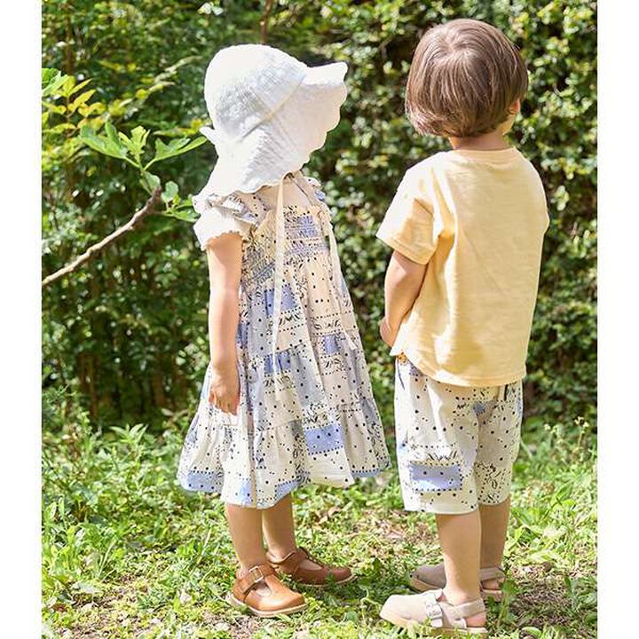 [Link] All-Over Pattern Shirred One-Piece Dress (Kids Size),Light beige, medium image number 3