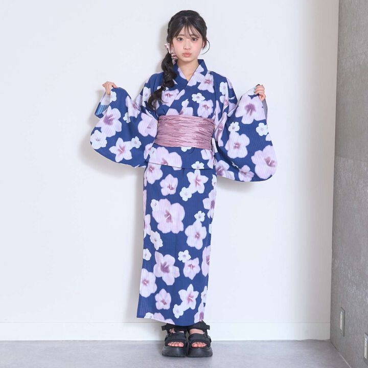 Floral Pattern Two-Piece Yukata,Pearl white, medium image number 1