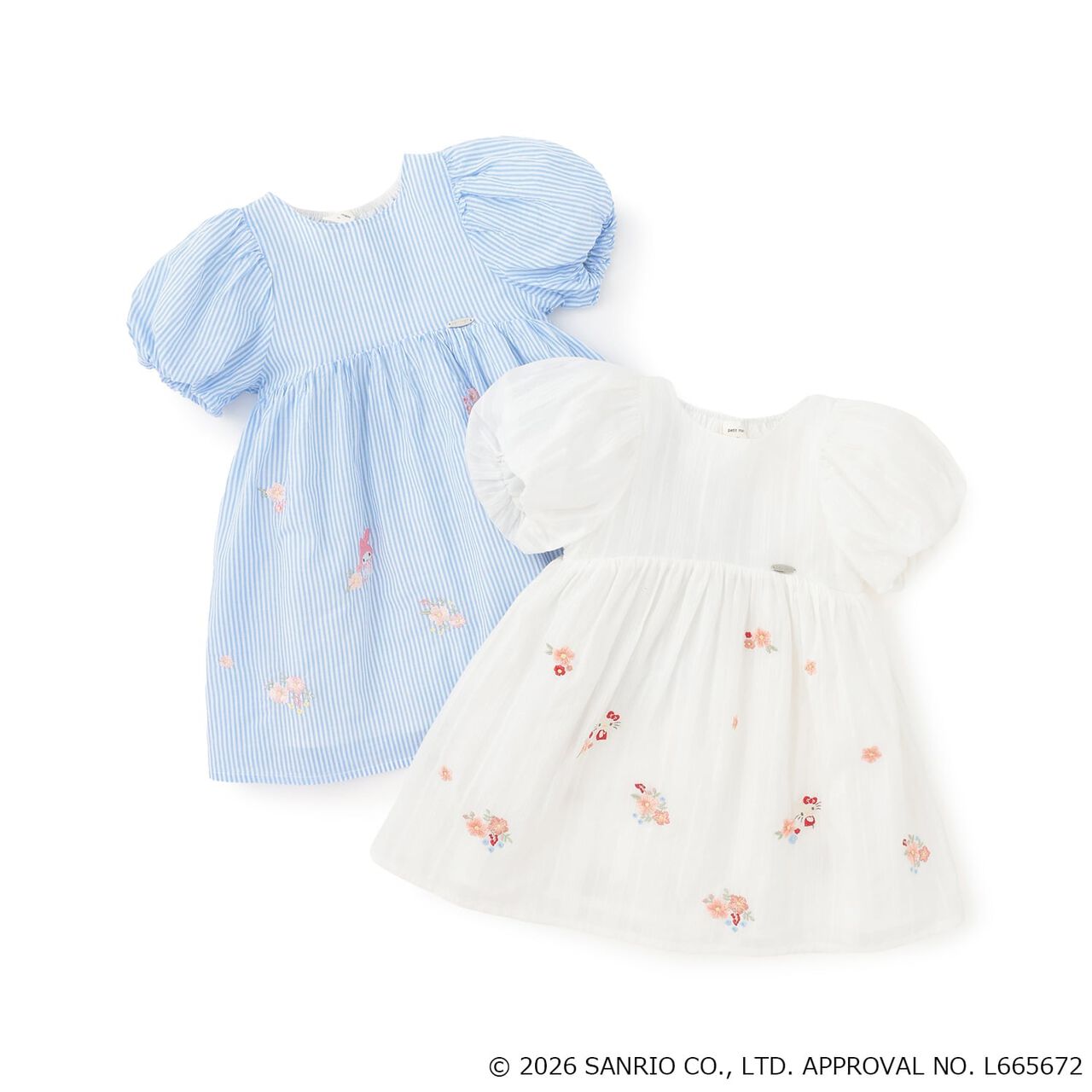 [Sanrio Characters] Embroidered Puff One-Piece Dress,Blue, large image number 13