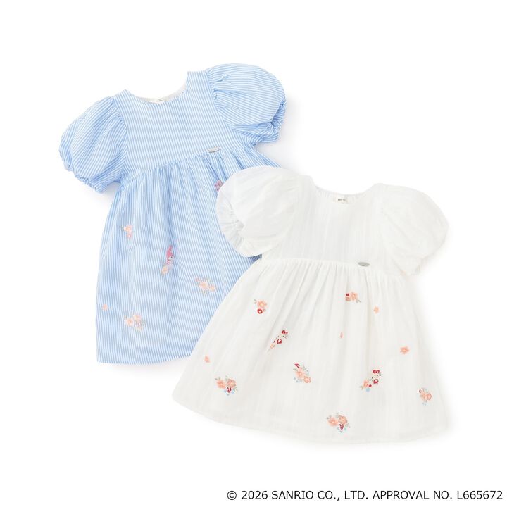 [Sanrio Characters] Embroidered Puff One-Piece Dress,Blue, medium image number 13