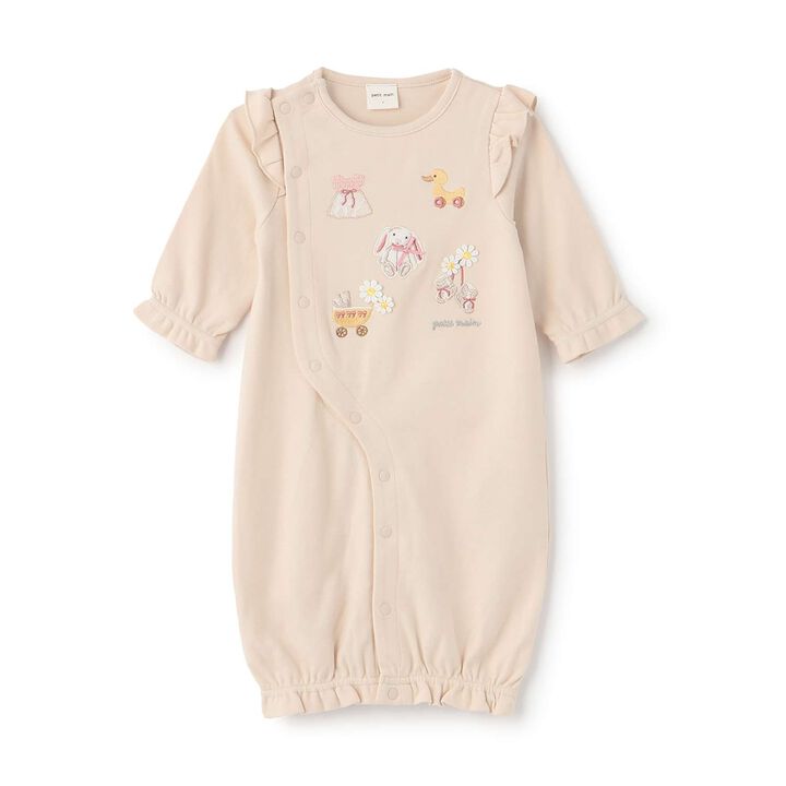 [Organic] Appliqu&eacute; 2WAY Romper,Light beige, medium image number 0