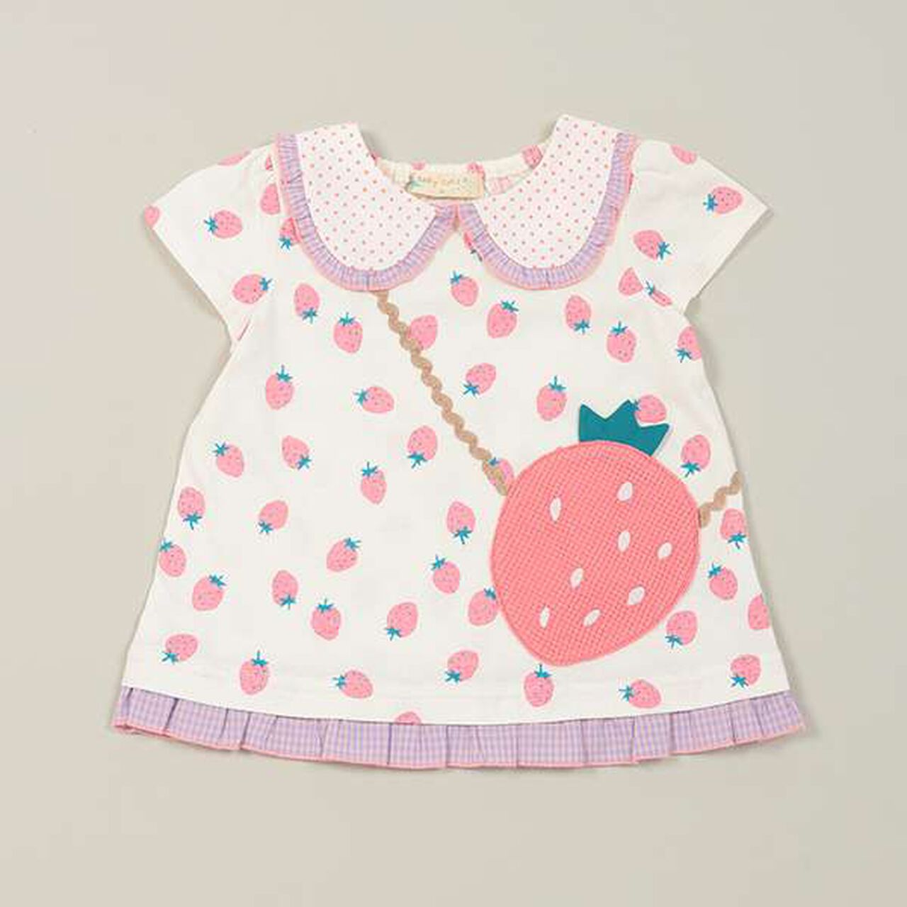 All-Over Pattern Strawberry Pouch T-Shirt,Pink, large image number 13