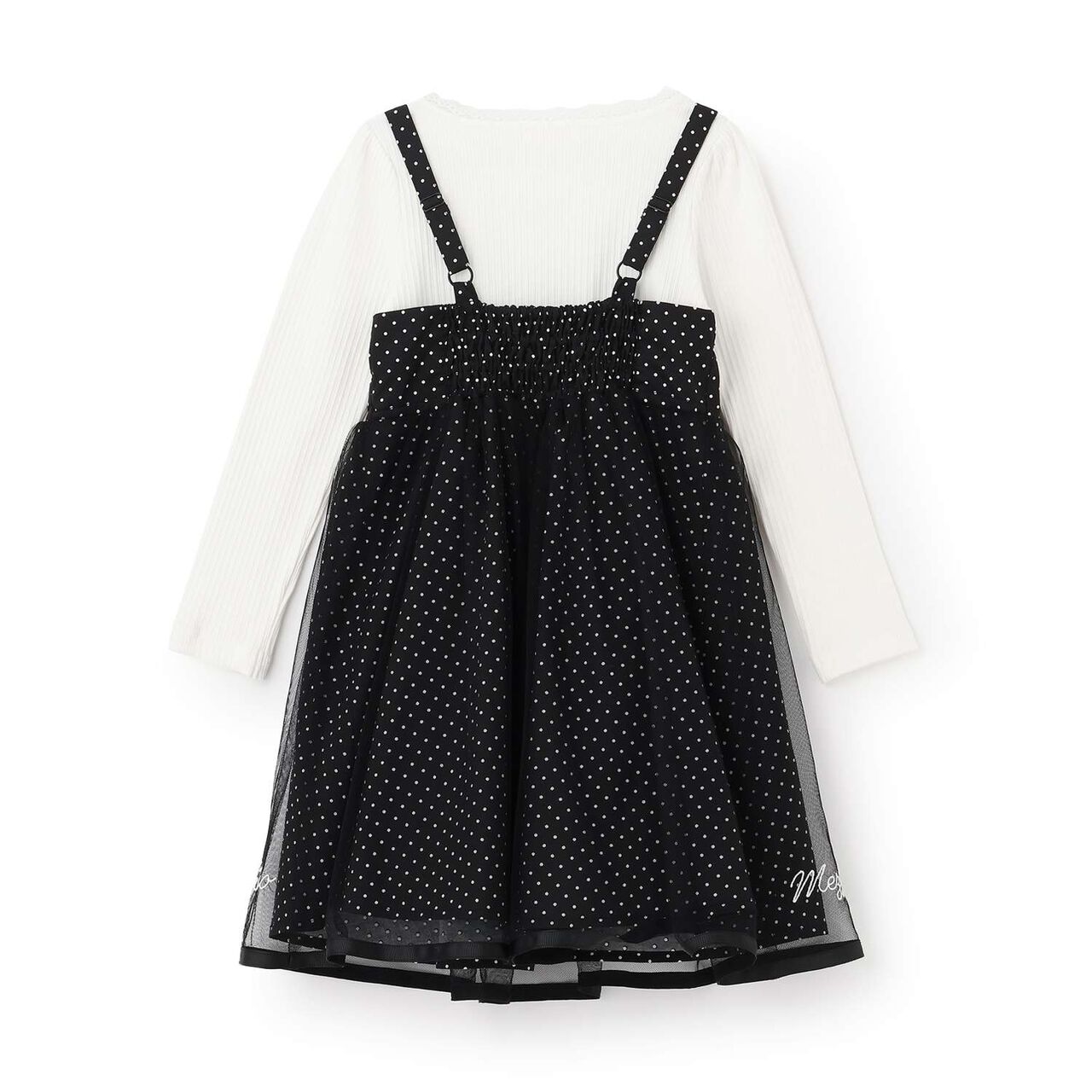 Jumper Skirt & Long-Sleeve T-Shirt Set,Black, large image number 1