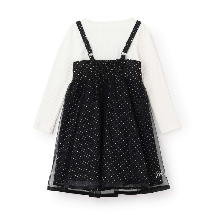 Jumper Skirt & Long-Sleeve T-Shirt Set,Black, medium image number 1