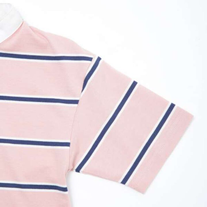 [Link] Stand Collar Rugby T-Shirt Dress,Navy, medium image number 7