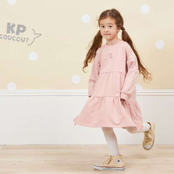 KP Coucou Fluffy One-Piece Dress (90-140),Pink, medium image number 1