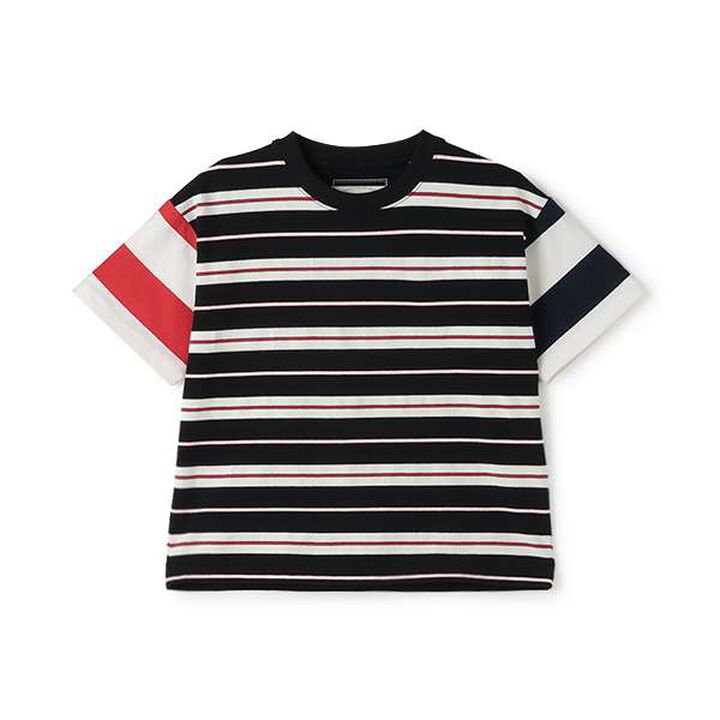 [100% Cotton 365D.] Assorted Stripe Wide Half T-Shirt,Emerald green, medium image number 16