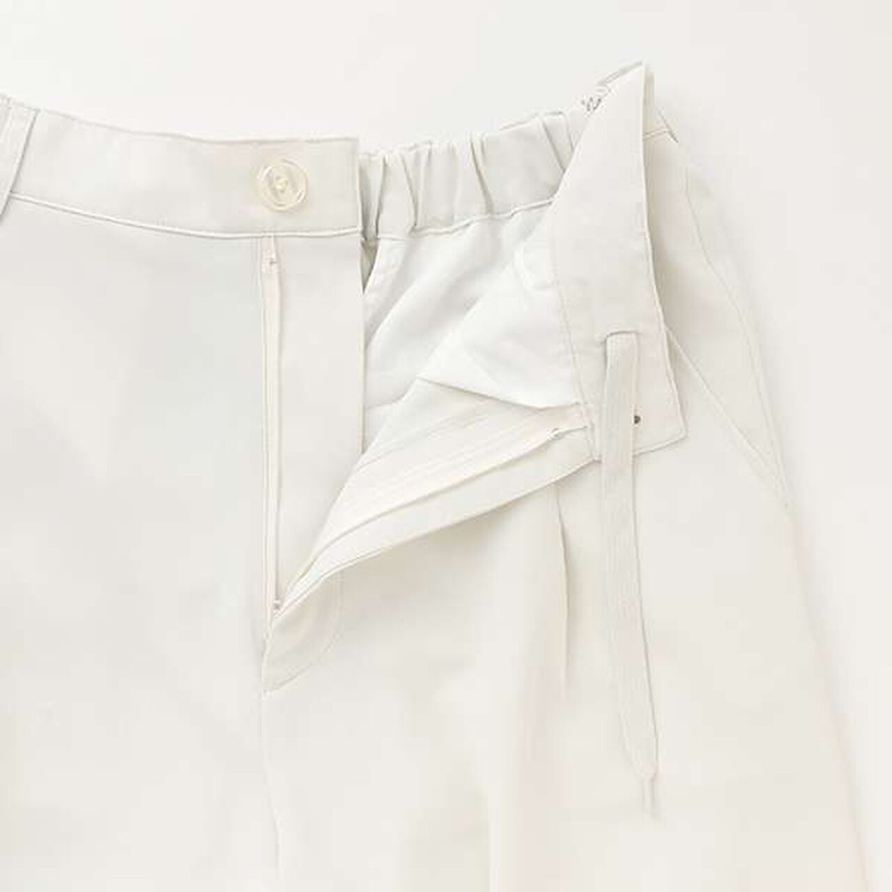 Melty Tuck Half Pants,Ivory, large image number 4