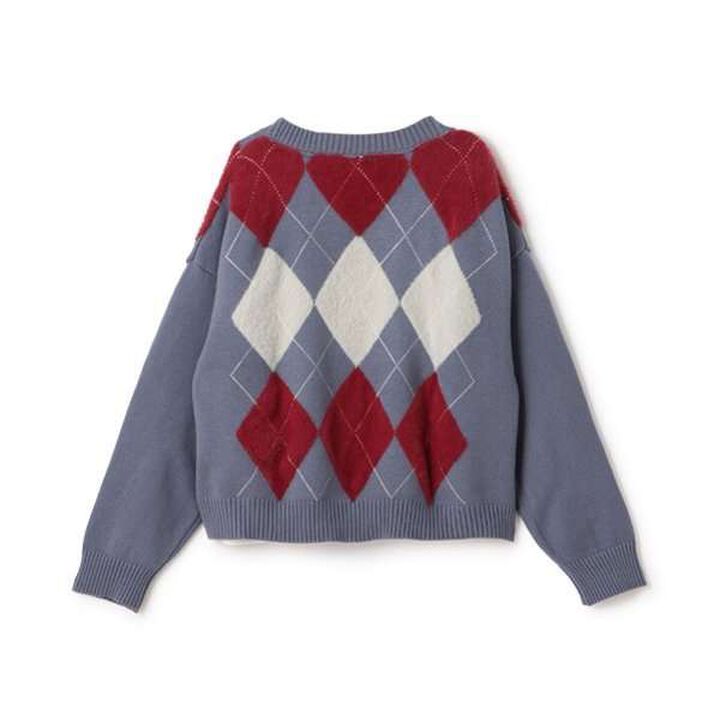 Argyle Shaggy Cardigan T-Shirt Set,Gray, medium image number 13