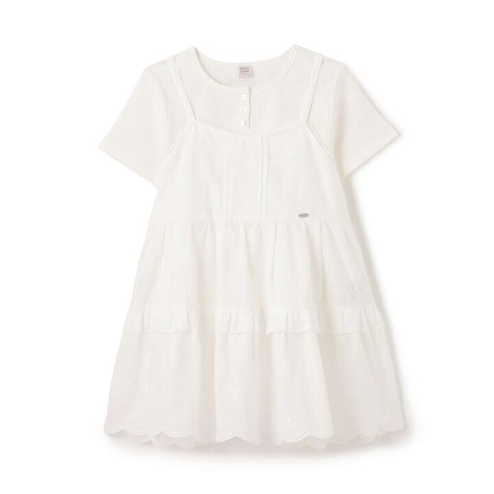Ribbon Lace Tunic & [Cool Touch] T-Shirt Set,Off white, medium image number 11