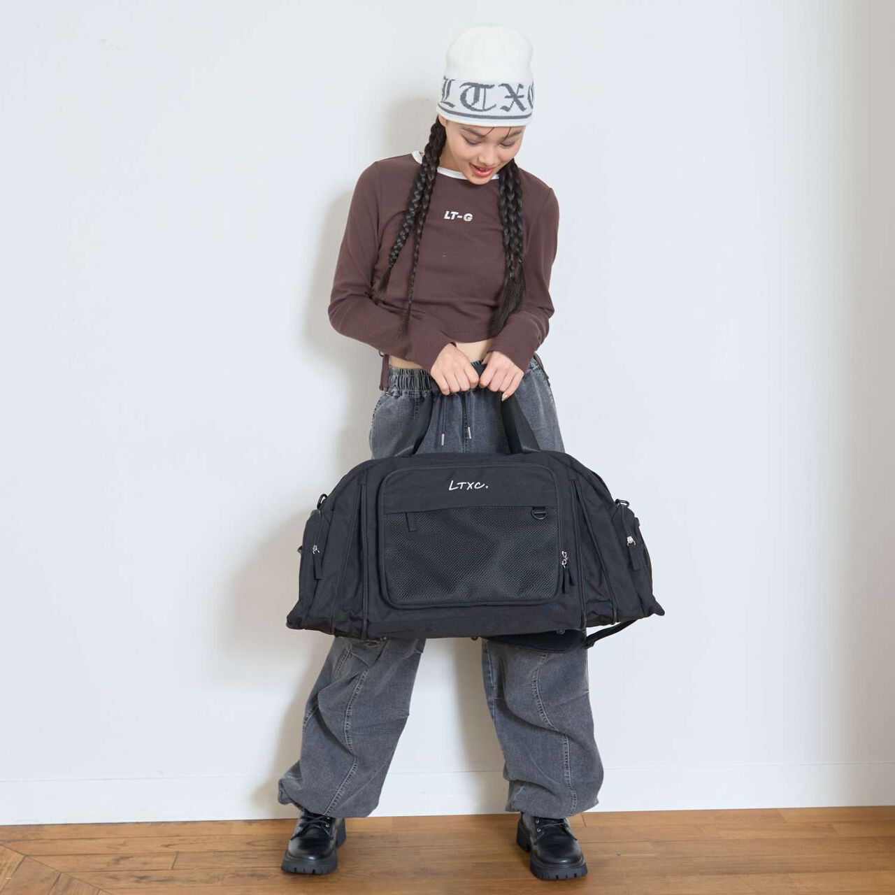 [LTXC] [43-50L Capacity] Water-Repellent Expandable Boston Bag,Black, large image number 0