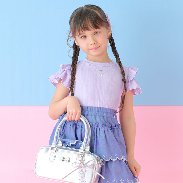 Necklace Embroidery 2 WAY Ribbed T-Shirt,, medium