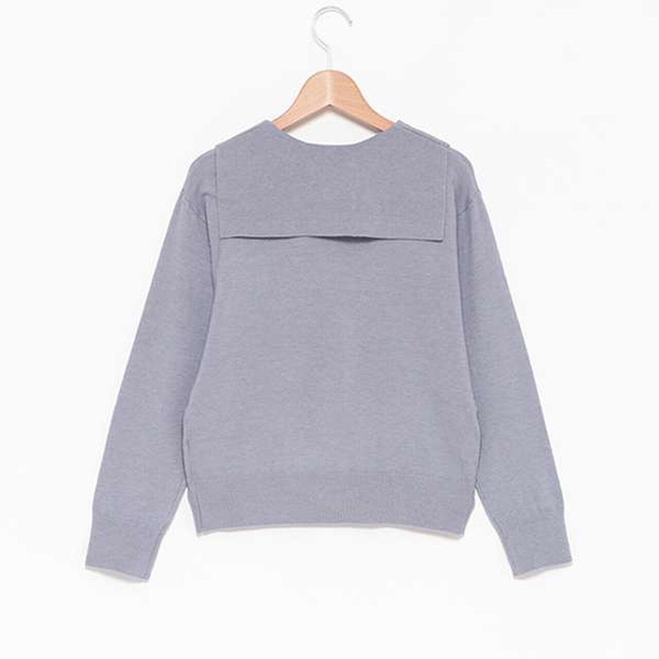 Ribbon Collar Knit,Black, large image number 1