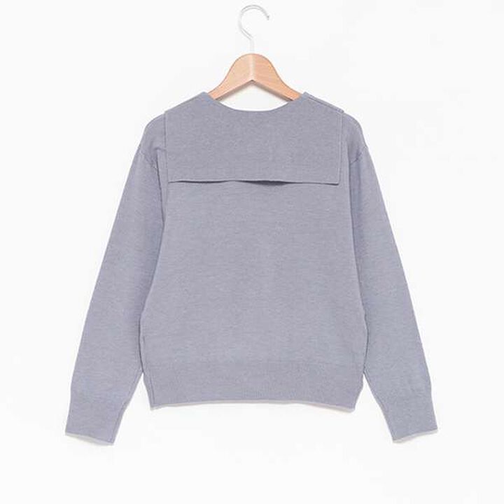 Ribbon Collar Knit,Black, medium image number 1