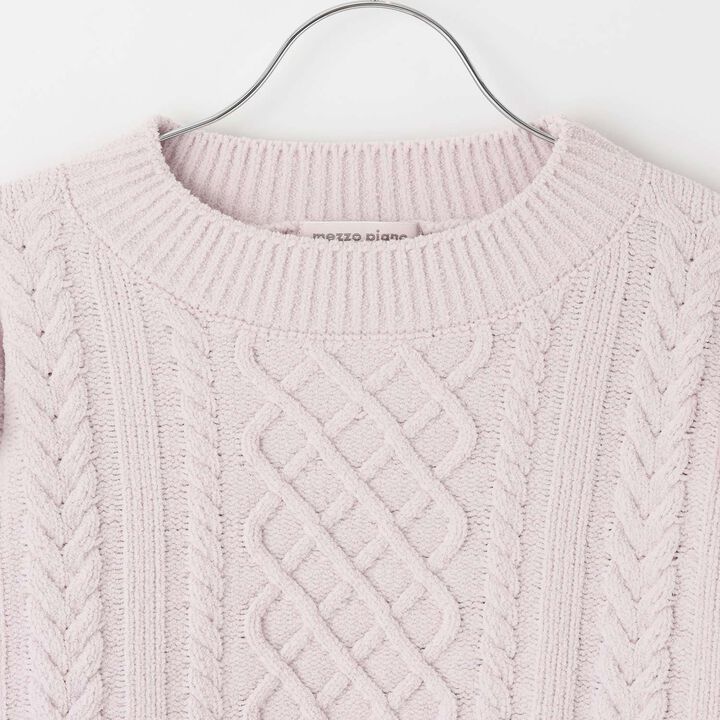 Lace-Up Mall Knitwear,Off white, medium image number 2