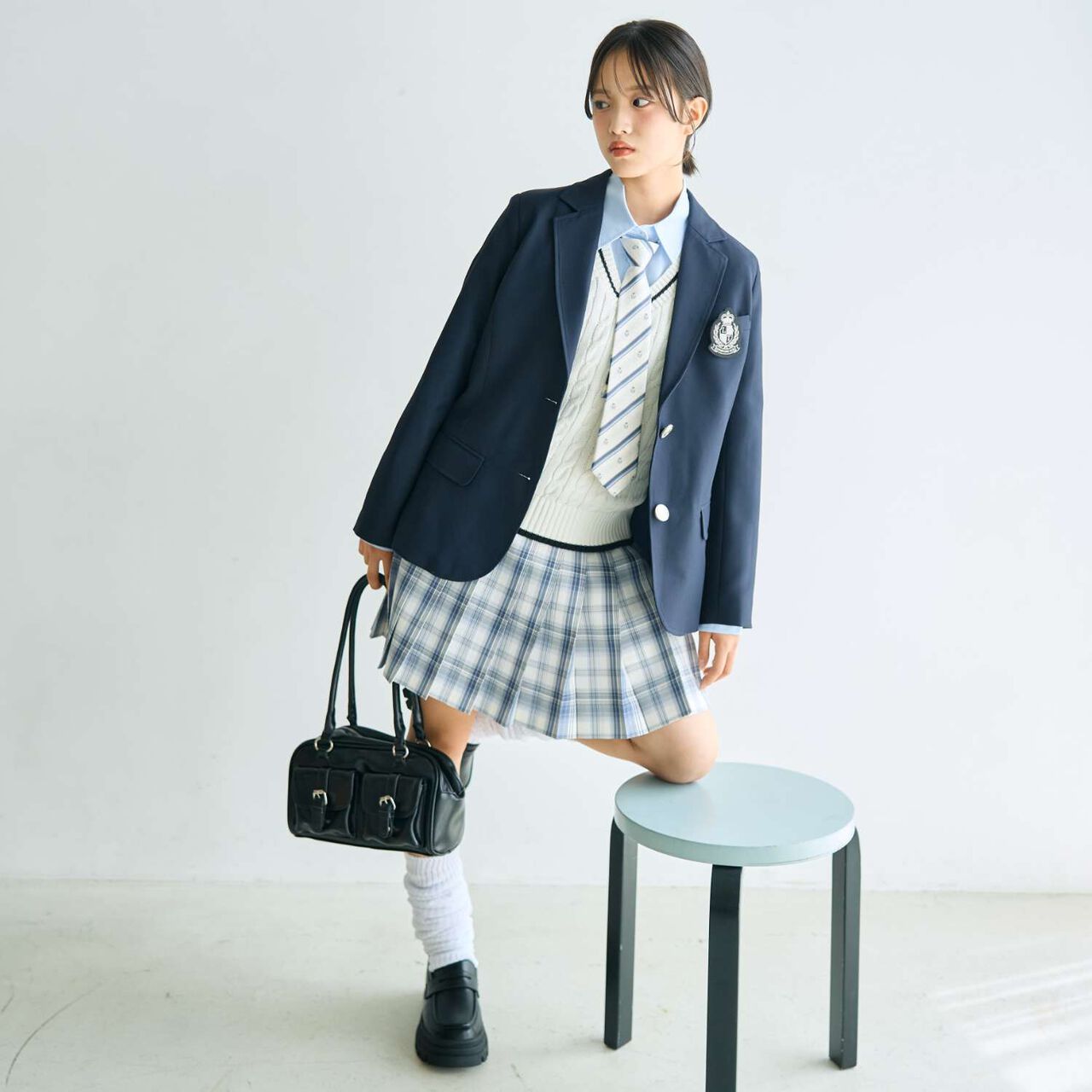 [Graduation Attire] Emblem Tailored Jacket,Beige, large image number 2