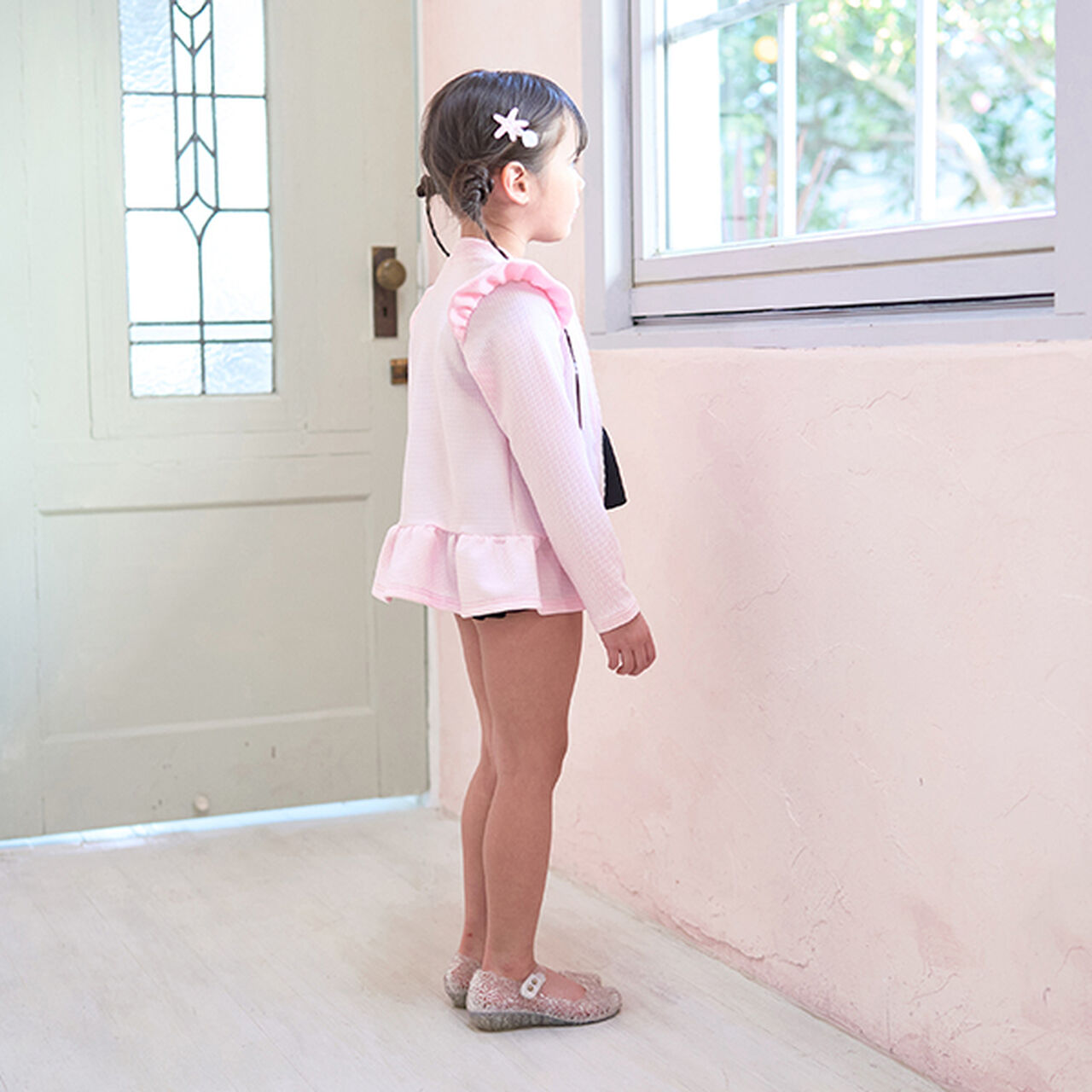 [SWIM] [UV Processing] Hem Frill Zip Rash Guard,Mint, large image number 4