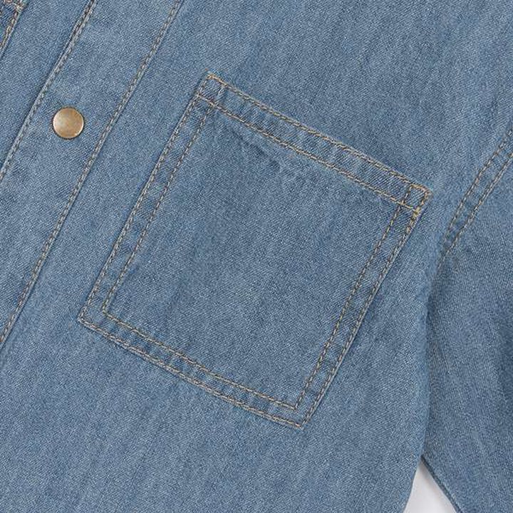 Denim Twill Long-Sleeve Shirt,Blue, medium image number 7