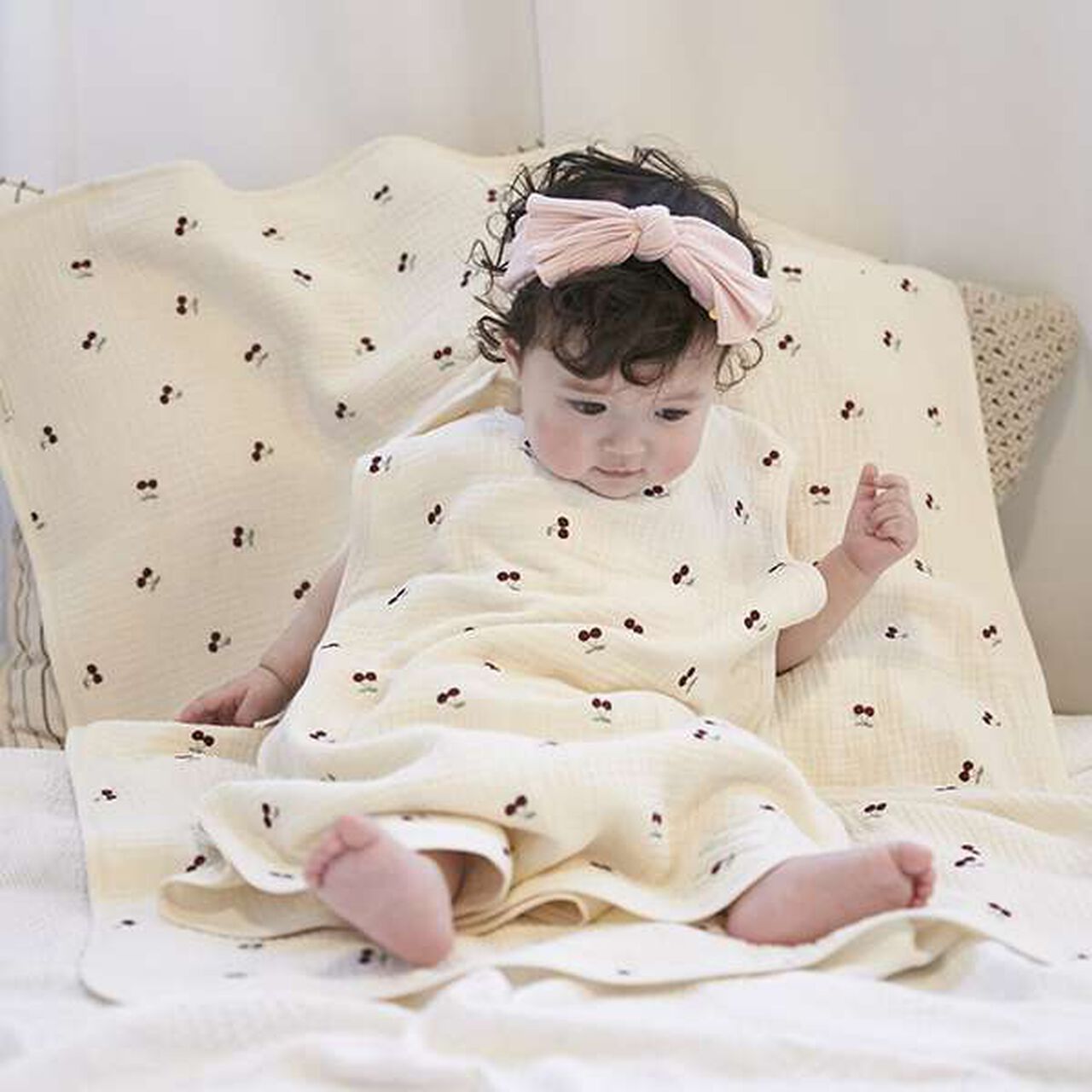 Quadruple Gauze Blanket,Light pink, large image number 7