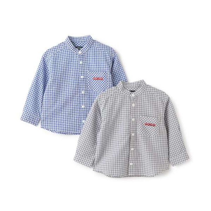 Train Band Collar Long-Sleeve Shirt,Gray, medium image number 8