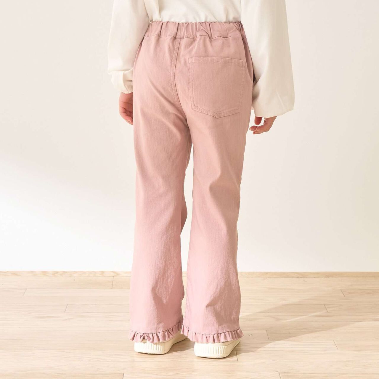 Tomo Pants Stretchy Hem Frill Flared Pants,Black, large image number 21
