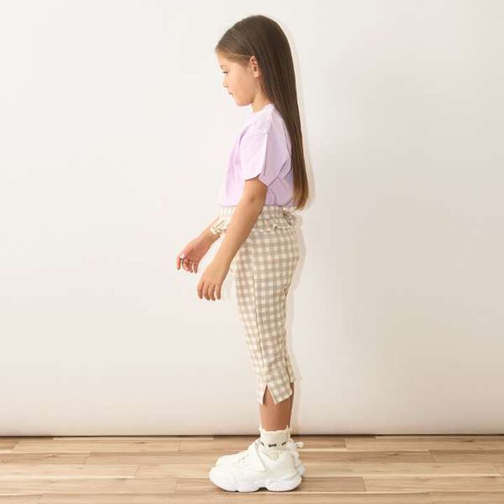 Tomo Pants Side Slit 7/8 Capri Pants,Beige, medium image number 3