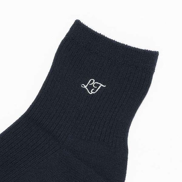Ribbed Embroidered School Socks,Off white, medium image number 1