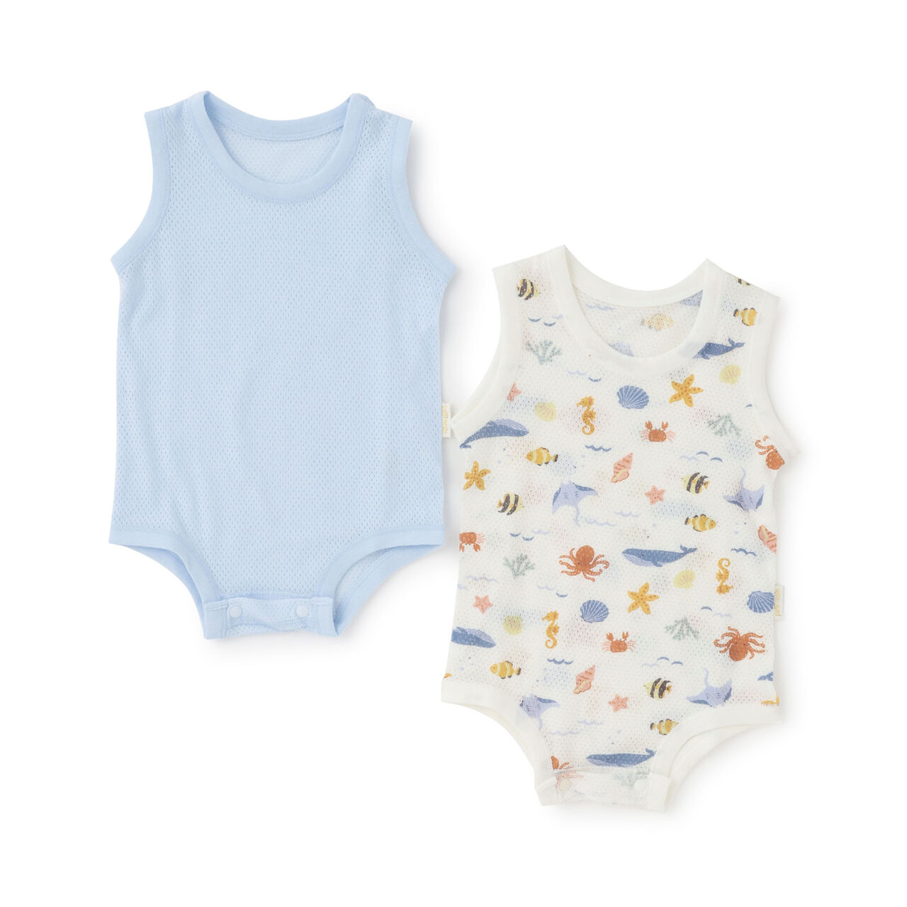 [Weak Acidity] Mesh Tank Romper,Blue gray, large image number 0