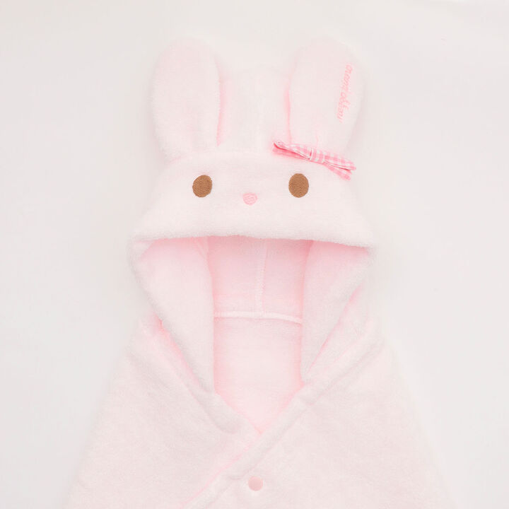 Bunny Ear Bath Poncho [Made in Japan],Light pink, medium image number 2