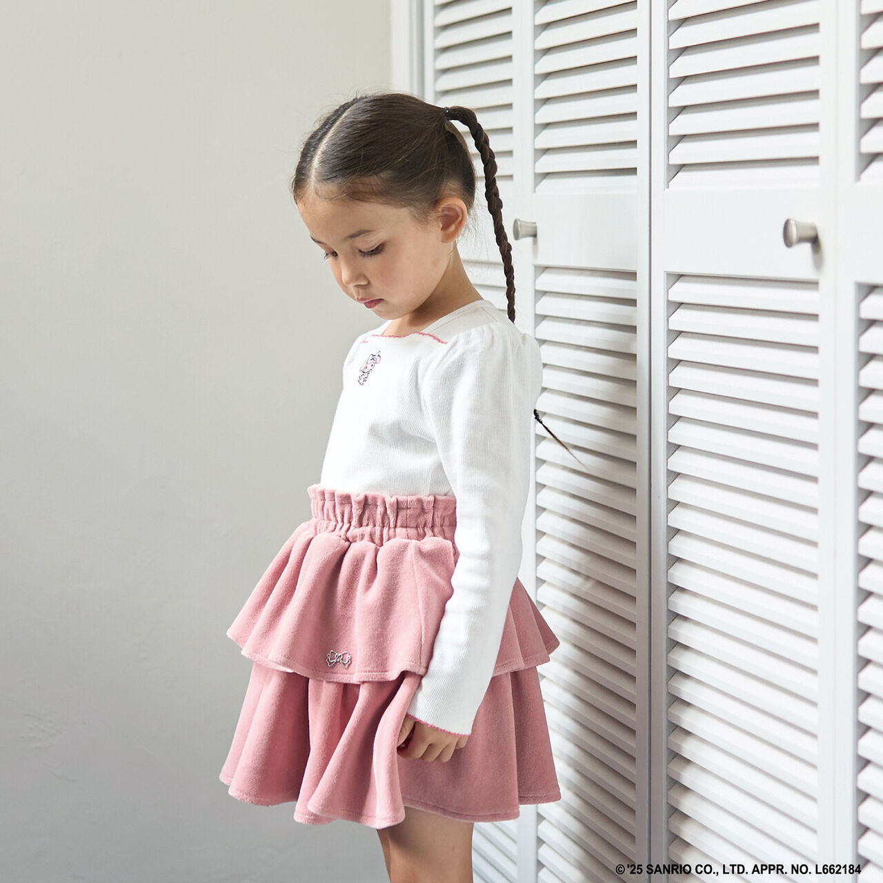 Sanrio Characters One-Point Embroidery Top,Black, large image number 14