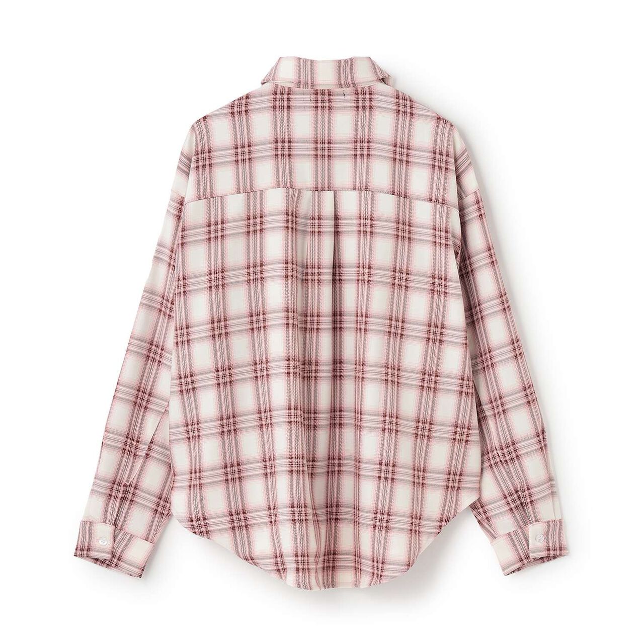 Checkered Loose Shirt,Blue, large image number 11
