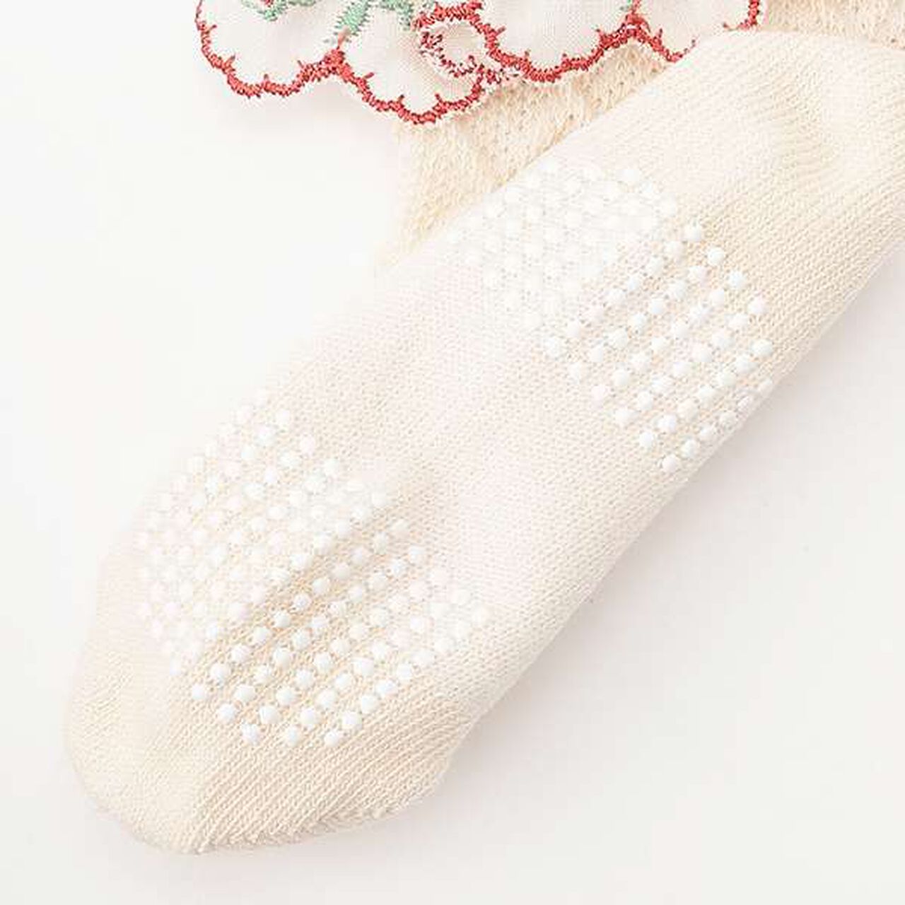 ☆BASIC Wild Strawberry Socks [Organic] [Made in Japan],Pearl white, large image number 3
