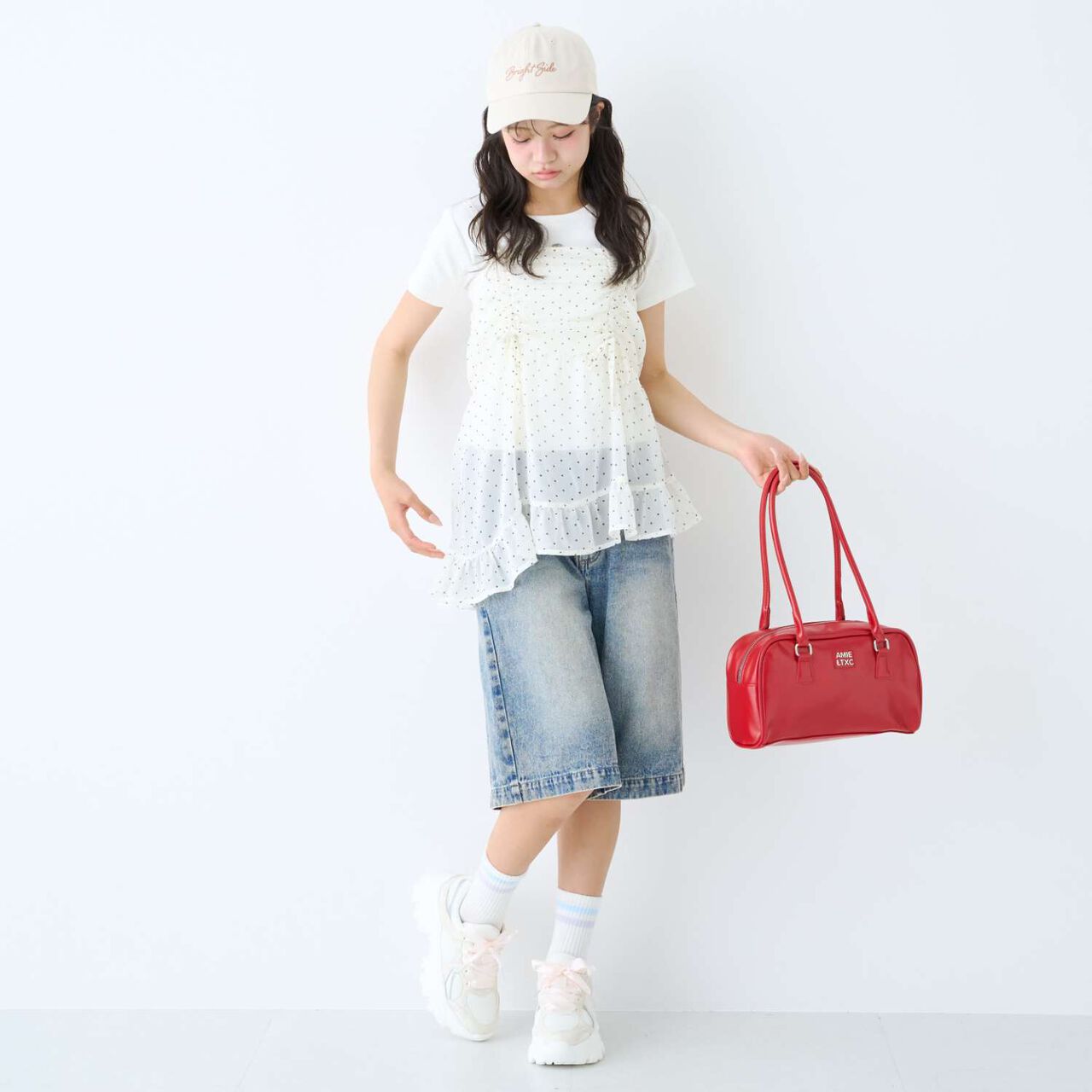 [LTXC] Half-Length Denim Pants,Gray, large image number 1