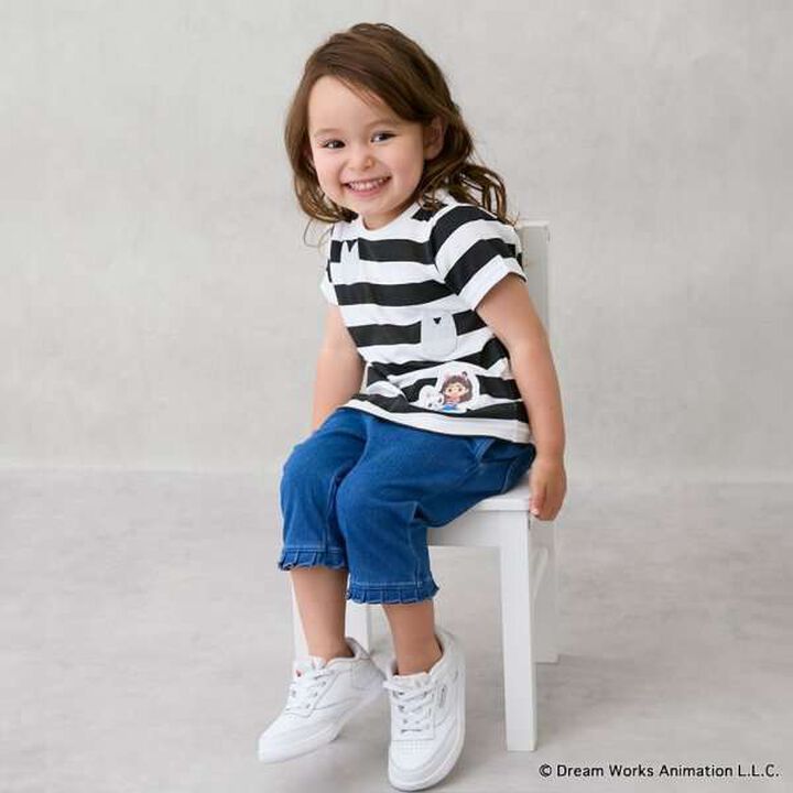 [Gabby] Striped T-Shirt,Black, medium image number 5