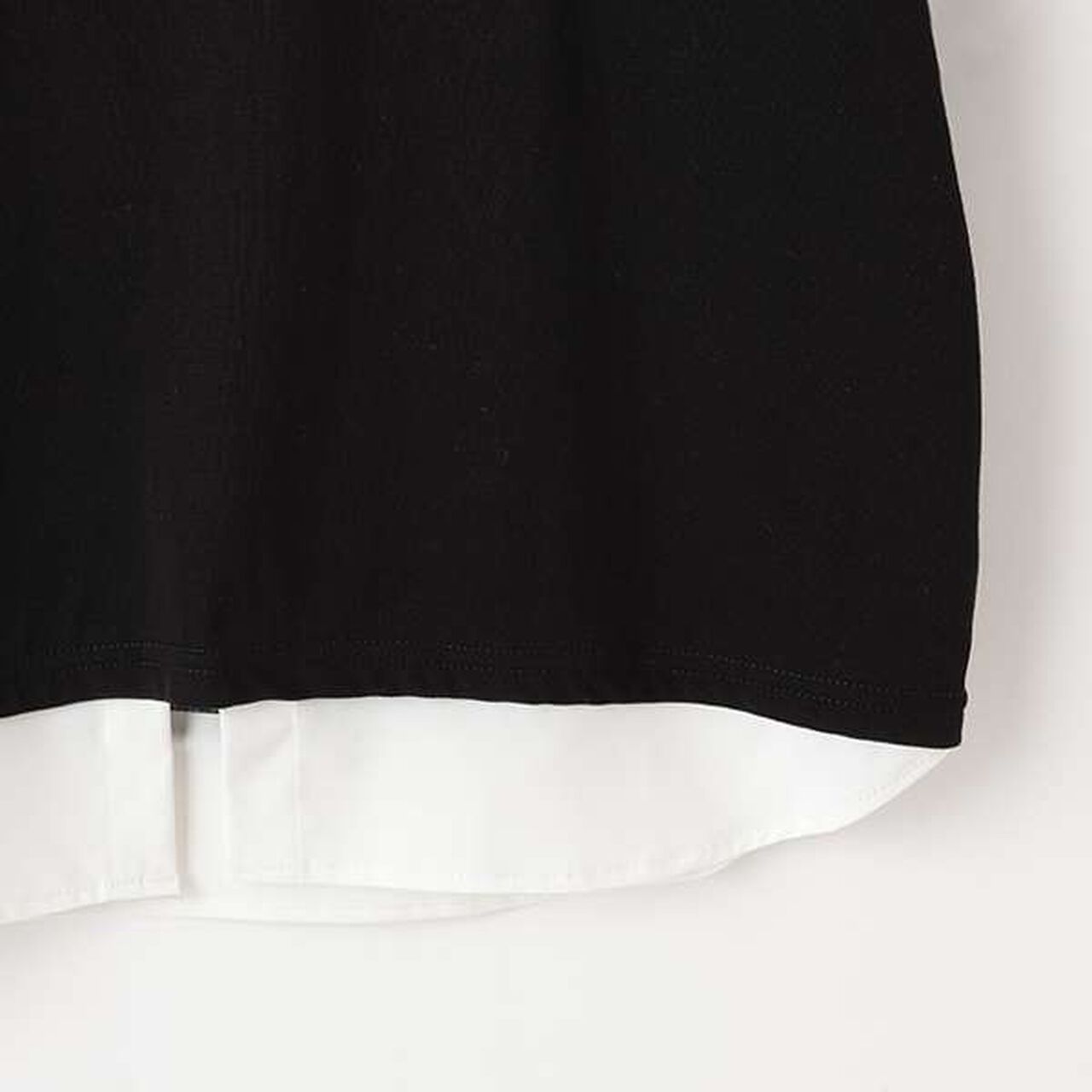 Hem Shirt Layered-Look T-Shirt,Black, large image number 8