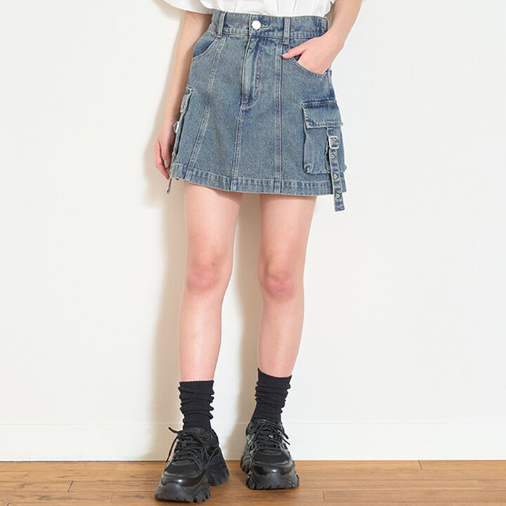 [LTXC] Cargo Denim Mini Skirt,Gray, medium image number 18