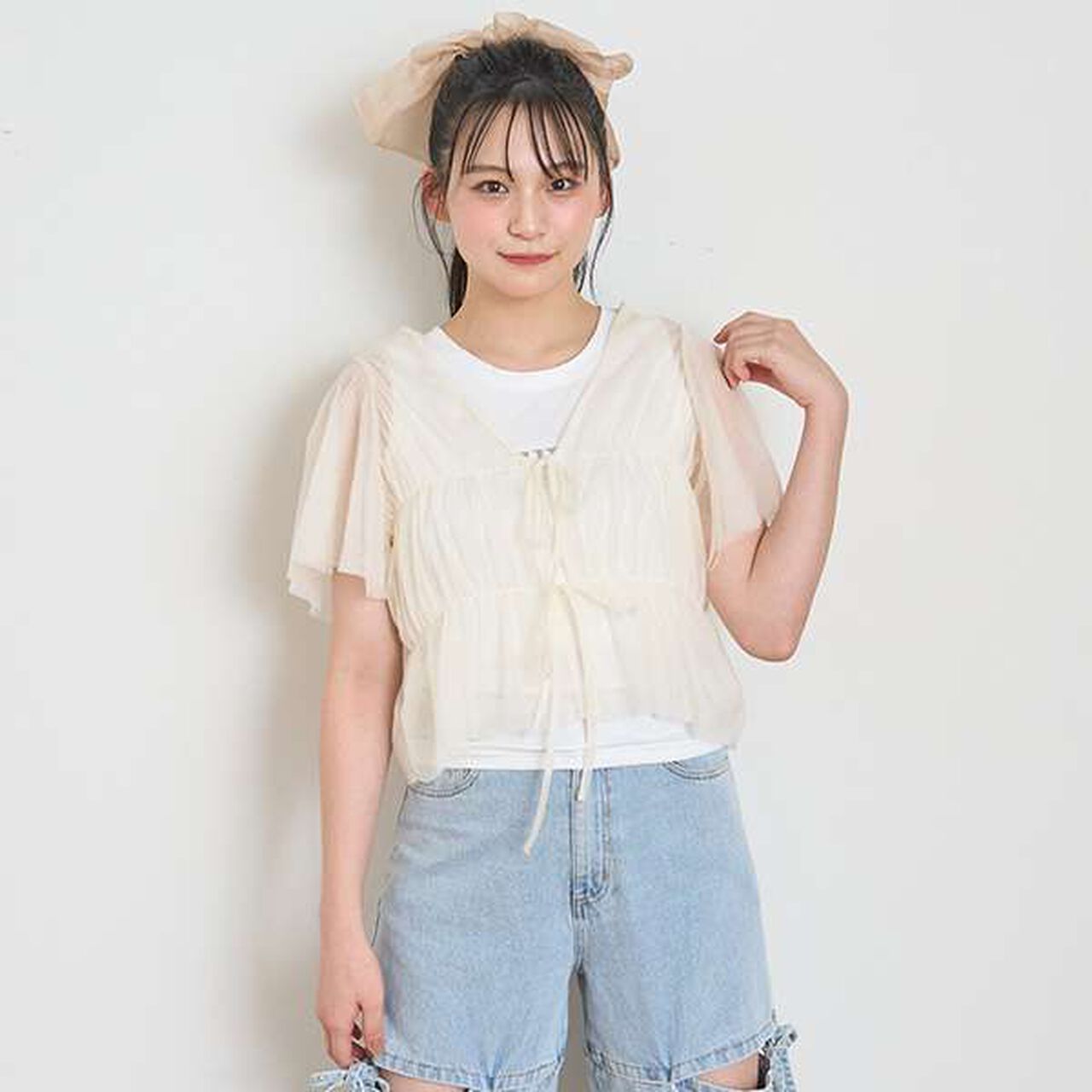 Tulle Bolero with Inner Wear,Black, large image number 15