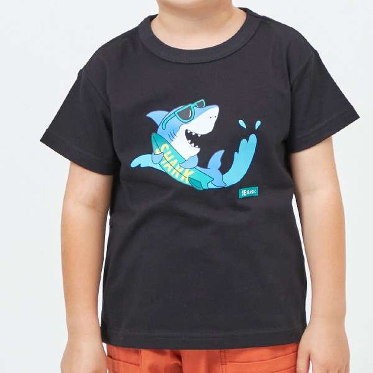 KP Boy Shark Print Short Sleeve T-Shirt,Black, large image number 3