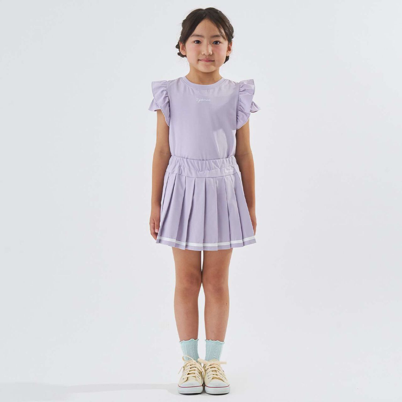 [防曬] [正反皆可穿] [遮熱天竺棉] 設計袖T恤 [兒童服裝] [童裝] [女孩],薰衣草紫, large image number 0