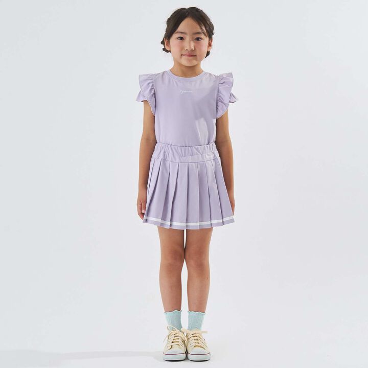 [防曬] [正反皆可穿] [遮熱天竺棉] 設計袖T恤 [兒童服裝] [童裝] [女孩],薰衣草紫, medium image number 0