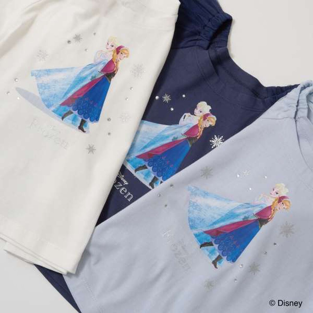 [Frozen] [Soft Cotton] Anna and the Snow Queen / Sparkling T-Shirt,Off white, large image number 14