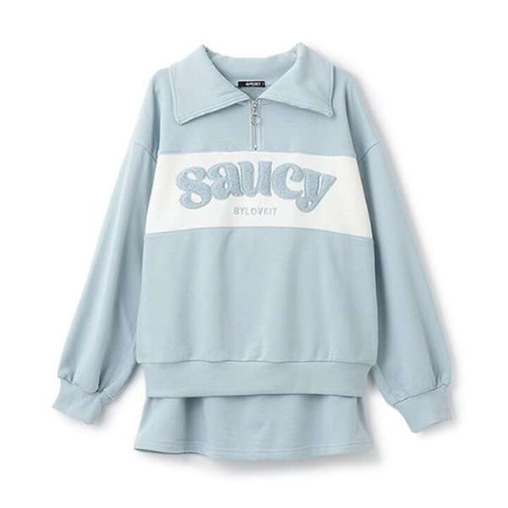 Color Block Half-Zip Pullover Skirt Set,Black, medium image number 17