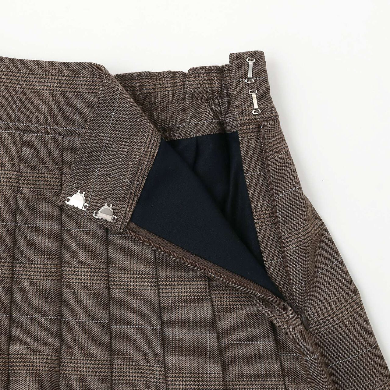 Trim Lace Double Layer Pleated Skirt-Pants,Black, large image number 5