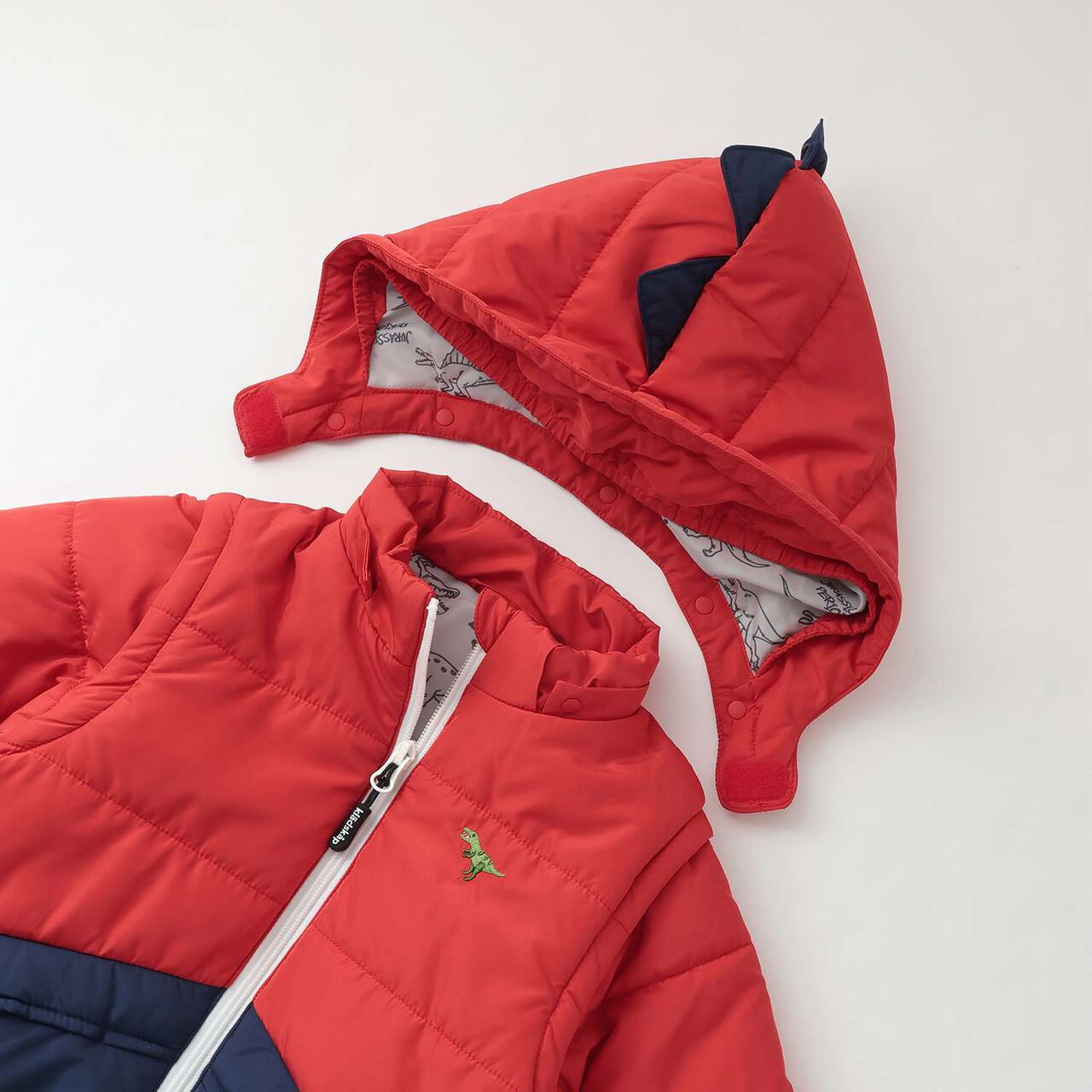 Dinosaur 3 WAY Bomber Jacket,Khaki, large image number 4