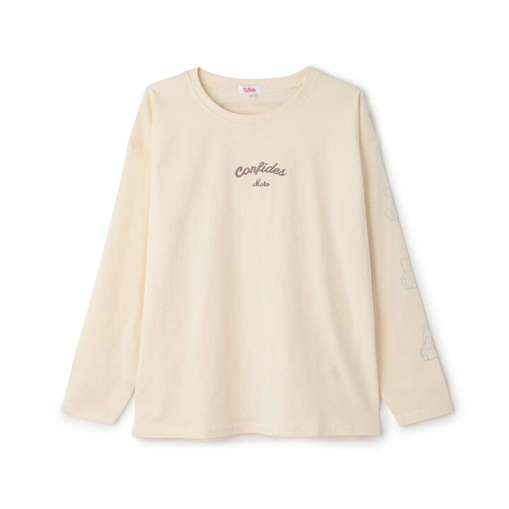 [100% Cotton] Bear Sleeve Long Sleeve T-Shirt,Charcoal gray, medium image number 18