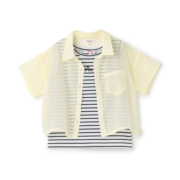 [3WAY] Short-Sleeve Sheer Shirt & Cool Sensation Tank Set,Lavender, medium image number 33