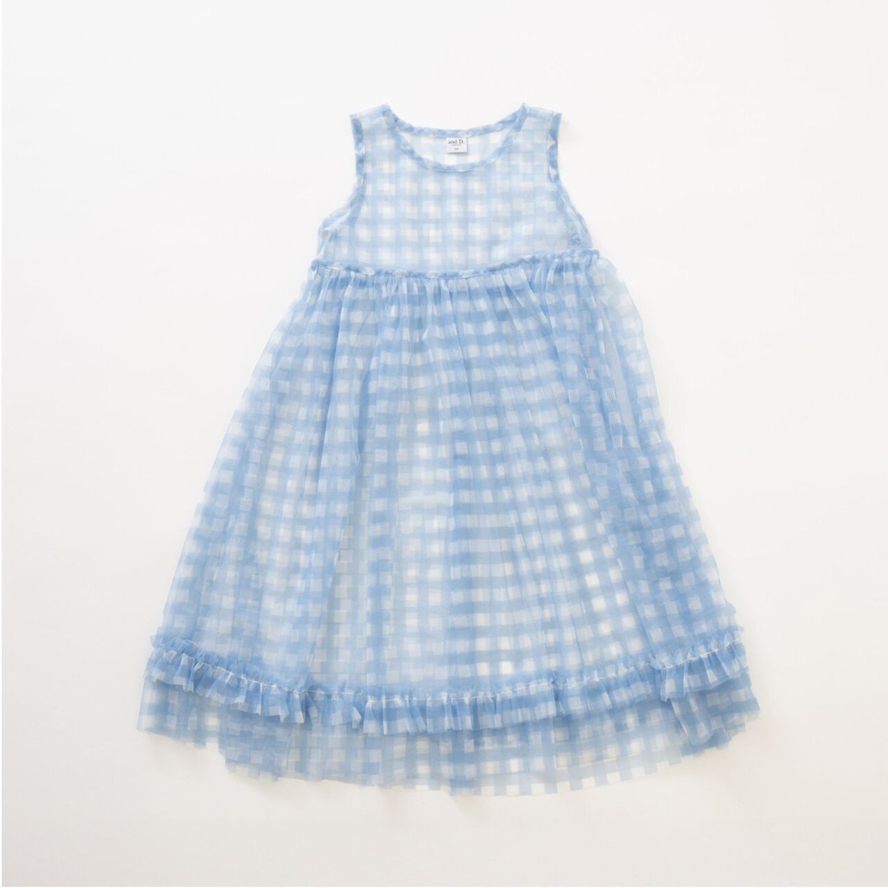 Chiffon Checkered One-Piece Dress,Lavender, large image number 10