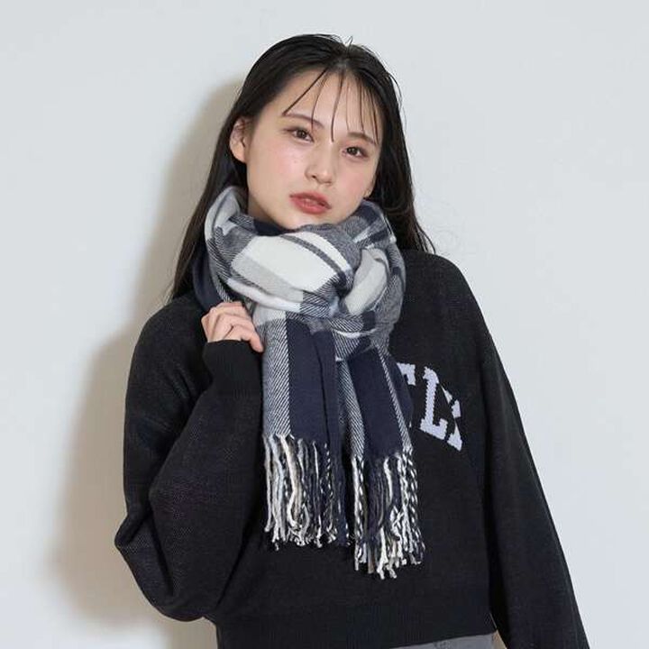 Plaid Scarf,Sax blue, medium image number 7